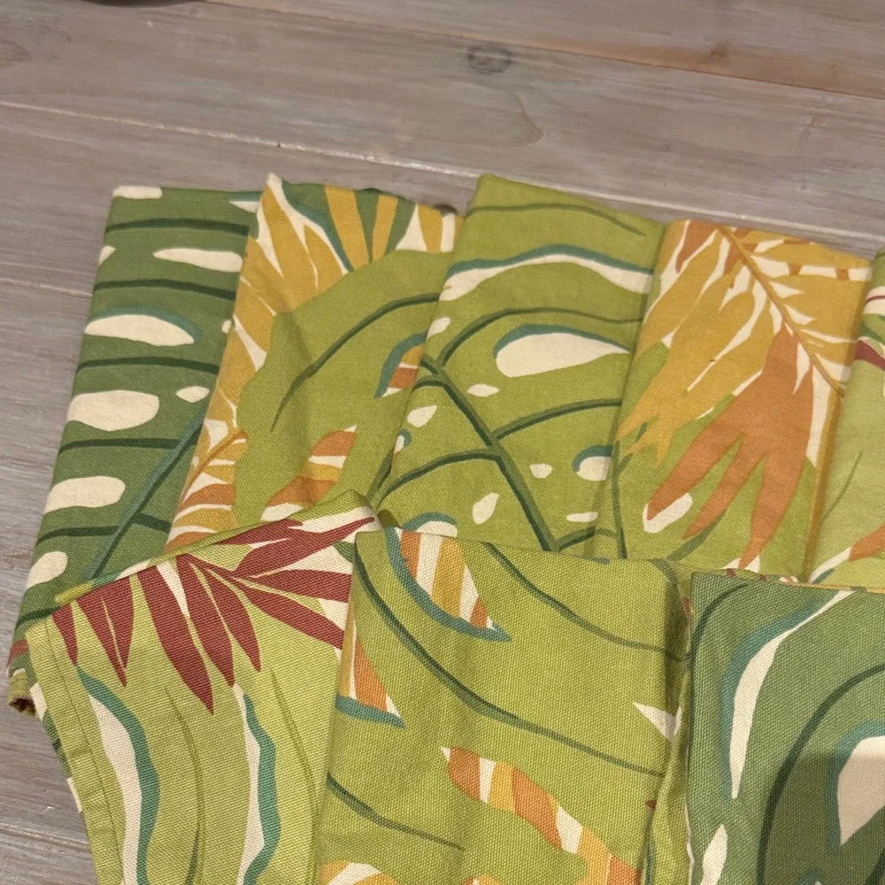 Tropical Leaf Print Fabric napkins-set of 10
